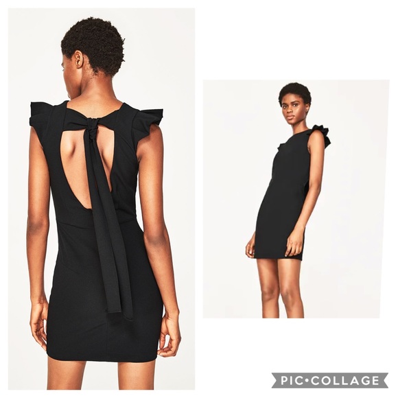 Zara Ruffle Cap Sleeve Open Back with Bow Dress - Picture 2 of 2